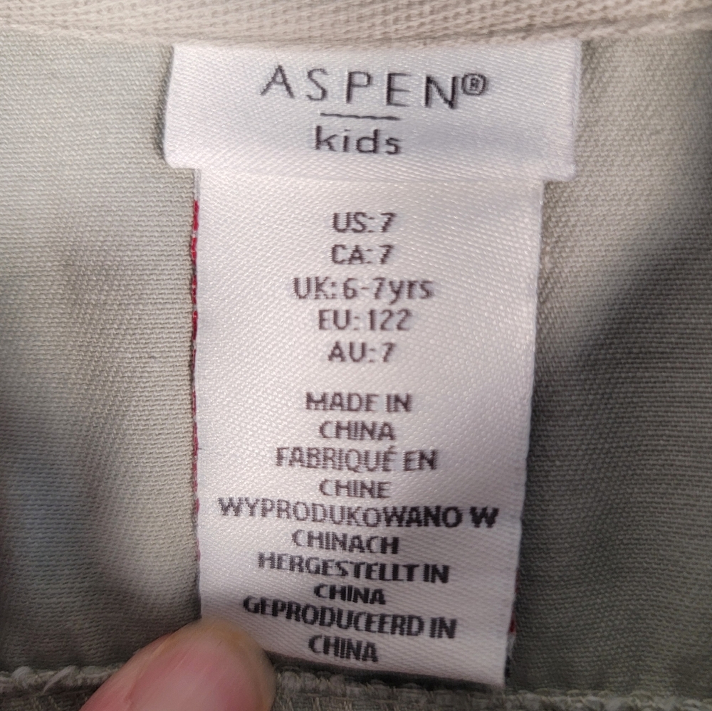Aspen Kids Cargo Dress In Khaki, Size 7 - Picture 2 of 7